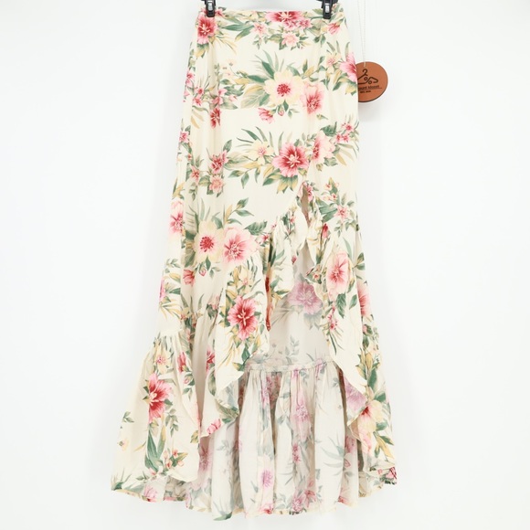 American Eagle High‎ Low Ruffle Tropical Floral Skirt - Picture 4 of 12